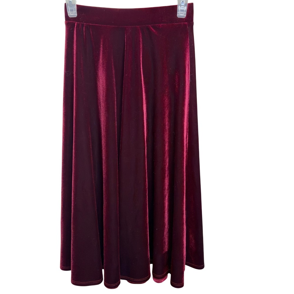 Lush Women's Velvet Burgundy A-Line Skirt Sz S Fairygrunge Gothic Coquette